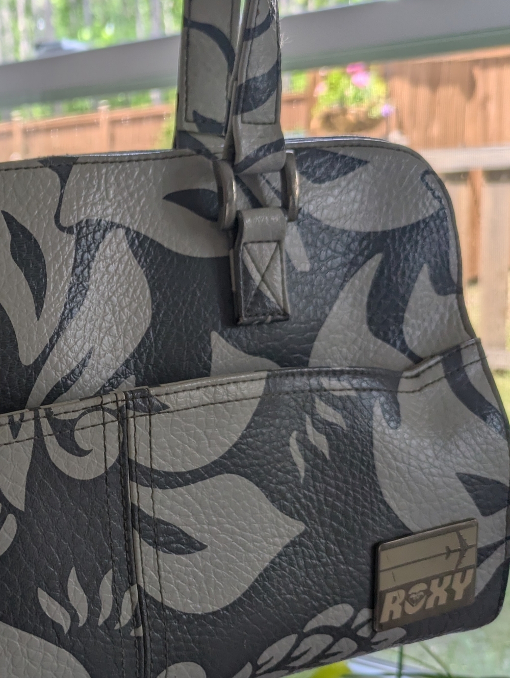 Vintage Roxy Gray Floral Surf Travel Bag
